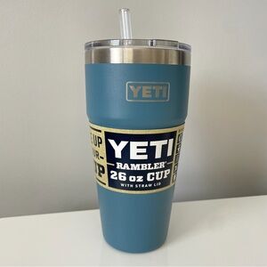 YETI Rambler 26 oz Stackable Cup w/ Straw Lid in Nordic Blue (Limited Edition)